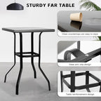 LEVELEVE Patio Bar Set 3pcs Swivel Bar Stools Outdoor Bistro Textilene Furniture Stability All-Weather Set with Height Table (3, Beige Fabric)