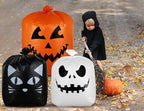 Giiffu 9-Pack Halloween Leaf Bags with Twist Ties – Heavy Duty Pumpkin Yard Waste Bags for Lawn, Garden, Porch, Indoor & Outdoor Halloween Decorations