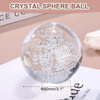 uxcell 80mm/3.1" Crystal Sphere Ball Bubble Glass Solid Decorative Sphere Crystal Ball Prop Ornament for Feng Shui Divination Fortune Telling Tabletop Fountain Decoration, Clear