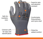 WOLF Polyurethane Palm Coated Nylon Shell Work Gloves, Construction, Mechanic, Warehouse, Yard Work, Gardening