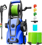 Pressure Washer 5000 PSI Adjustable Pressure, Power Cleaners Powered with 33ft Pressure Hose, 4 Nozzles and 500ml Foam Cannon, Cleaner Machine for Home, Car, Dark Blue