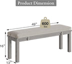 Outdoor Patio Bench, Metal Aluminum Outdoor Bench with Waterproof Cushions, Furniture Seating for Porch, Balcony, Deck, Backyard, Gray