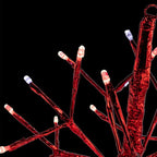 Alpine Corporation 10" H Indoor Christmas Twig 3D Hanging Snowflake Ornament with LED Lights, Red, Christmas Decoration