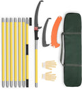Pole Saws for Tree Trimming, 7.3-27 ft Extendable Tree Trimmers Long Handle Pruner, Sharp Steel Blade and Scissors High Branches Trimming, Tree Pruner, Tree Saw (7.3-27 ft)