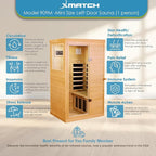 Saunas 909Mini Far Infrared Sauna, Indoor Dry Sauna (Hemlock Wood, 1 Person Mini Size Left Door)