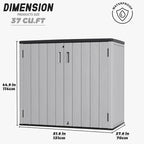 Outdoor Storage Cabinet for Patio & Garden Shed, 37Cu.ft Outdoor Storage Shed Waterproof,Horizontal Outdoor Cabinet for Garage, Pool Storage.