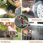 Garden Hose 100FT, Stainless Steel Water Hose with Nozzle, Flexible, Lightweight, Puncture Proof, Never Kink & Tangle, Heavy Duty Garden Hose for Yard and Outdoor