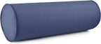 Austin Horn Classics Sunbrella Set of 2 Zippered Neck Bolster Pillow, Made with Sunbrella Fabric, Cylinder Pillows, for Couch & Bed, Decorative Round Throw Pillow, Back & Neck Support (Indigo)