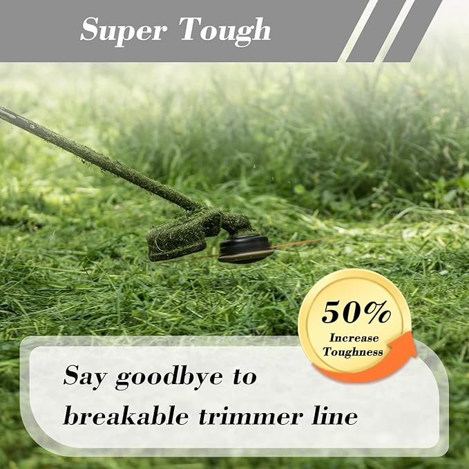 Cluparis 292-Feet Super Heavy Duty Trimmer Line .095-Inch-by-1-Pound Square Pro Trimmer Line Bulk 3-Component Tri-Extrusion Weed Eater String with Super Line Cutter