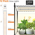 Bstrip Plant Shelf with Grow Light, 4-Tier Large Grow Light Shelf with Wheels, Stainless Steel, 12-Pack 288W T8 Full Spectrum Grow Lights for Seed Starting(57.4" L x 13.8" W x 59" H)