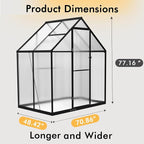 6×4FT Small Greenhouse, Walk in Green Houses for Outside and Garden Planting, Enhanced Aluminum Mini Greenhouse with Electronic Thermometers, Withstands Bad Weather to Protect Vegetable or Plants