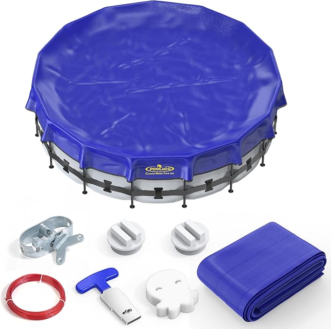 Pool Covers for Above Ground Pools - 18 ft Round Winter Pool Cover, Extra Durable Cold- and UV-Resistant Heavy-Duty Swimming Pool Cover for Winterizing