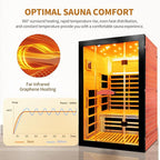 Far Infrared Sauna for Home 2 Person Sauna for Home Okoume Wood Red Sauna with Low EMF Infrared Sauna 2000W Dry Sauna 2 Person with 7 Colorful Light, Speaker and Tempered Glass Door
