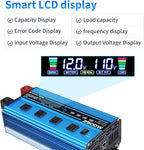 2500w Pure sine Wave Inverter DC 12V to AC 110V/120V Converter, 5000w (Peak) with LCD Display, Wireless/Wired Remote Control, 4AC outlets and 4USB.Ideal for Camping, RV Travel, Off-Grid Solar Systems