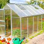 Spring Wire & Lock Channel - 10 Sets PVC Coated Spring Wire & Aluminum Alloy U-Channel Bundle with Nylon Gloves, 6.6 ft Farmer Greenhouse Frame Kit for Fix Poly Film Shade Cloth