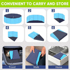 Dog Pool, Foldable Pet Swimming Pool with 6mm High-Strength PP Board, Hard Plastic Collapsible Doggy Pools for Small Dogs Kitty Duck, Non-Slip Doggie Bathtub Quick to Set Up and Drainage Hole, 48.2"
