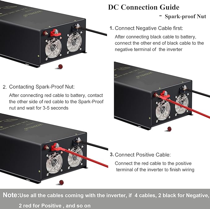 WZRELB 6000W 24V Pure Sine Wave Inverter,24V DC to AC 120V 240V Split Phase Power Inverter,15ft LCD Remote Panel,2*AC Hardwire Terminal,12KW Surge