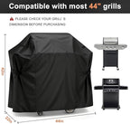 LBTING Grill Cover, 44-inch Heavy Duty 300D Oxford Waterproof Windproof UV Resistant BBQ Gas Grill Cover for Outdoor Barbecue Fit Most Brands Weber, Brinkmann, Char Broil, Holland