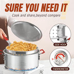 10QT Propane Fish Fryer with Lid, Cover, Fryer Tong & Thermometer, 8QT Basket for Frying Fish, Chicken Wings, French Fries, Deep Fryers with 5 PSI Regulator & 55,000 BTU Burner for Outdoor Cooking