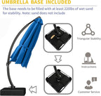 Kingdura 11ft Offset Cantilever Patio Umbrella with Base Included, Large Round Aluminum Outdoor Umbrella, 360° Rotation & Infinite Tilt, Heavy Duty Frame for Deck Pool Backyard, Royal blue
