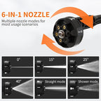 Cordless Pressure Washer,1200PSI Portable Power Washer with 4Ah Battery&Charger,6-in-1 Nozzle,5 Meter Hose,Handheld High-Pressure Car Washer for Cars/Yard/Home/Floor (Orange)