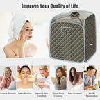COSTWAY Portable Steam Sauna, 3L Foldable Sauna Spa with Remote Control, 9-Gear Temperature and Timer, Atomization Function, Personal Sauna Tent for Weight Loss, Detox Relaxation at Home (Grey)