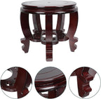 Hemoton Wooden Planter Stand Oriental Style Plant Stand Plant Holder Stool Chinese Display Pedestal Fishbowl Vase Aquarium Table Lamp Teapot Stand for Home Patio