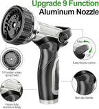 SPECILITE Stainless Steel Garden Water Hose 50 ft with Swivel Handle, Lightweight & Flexible Pipe with Heavy Duty Nozzle for Yard, Outdoor, Lawn