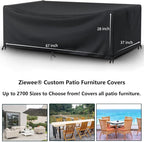 Patio Furniture Covers Outdoor Table Cover Waterproof Rectangular Patio Dining Table Cover Wind Dust Proof Anti-UV Garden Sectional Couch-Cover Table and Chair Set Covers 67"L x 37"W x 28"H Black