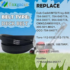 754-04077 5/8" x 134" Deck Belt Replacement for 954-04077 954-04077A 754-04077A Toro 112-0332 - Fits Cub Cadet LT1050 XT1 LT50, MTD, Troy-Bilt, Craftsman T260, Toro 954-05077 50" Mower Belt