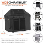 Arcedo BBQ Grill Cover 55 Inch, Heavy Duty Waterproof Gas Grill Cover Fade Resistant, All Weather Protection Compatible with Weber Charbroil Nexgrill