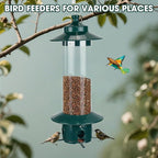 Hanging Bird Feeder for Outdoors, Squirrel Proof Bird Feeders for Outside with 4.8 Lb Capacity, 4 Ports Tube Metal Wild Bird Feeders for Garden Yard Decoration Viewing Cardinal, Weather-Resistant