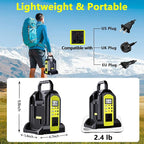 Power Inverter for Ryobi 40V Battery, 350W 2-Port Battery Converter DC 40V to AC 120V, Portable Generators with LED Light, 6 Output Ports, LCD Display for RV Camping, Emergency, Power Outages