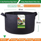100 Gallon Large Raised Garden Bed Bag (40x20 inch) Big Garden Bag Sturdy Plant Grow Bag for Tomato,Potato Planter,Herb Veggies Planter Bag,Flower Bed,Yard Waste Bag,Lawn Debris Bag,Leaf Bag W/ Gloves