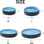 Yaheetech Foldable Dog Pool Collapsible Hard Plastic Dog Swimming Pool Portable Pet Pools Doggie Wading Pool Bath Tub for Puppy Small Medium Large Dogs, 63 x 12 Inches Black