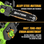12 Inch Cordless Brushless Electric Chainsaw, 21V 4.0Ah Batteries & Auto Oiler Security Lock, 42 FT/S Powered Compact HandHeld Chain Saw, for Tree Trimming, Wood Cutting Garden, Pruning