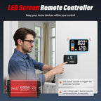 FOVAL 1500W Pure Sine Wave Inverter 12V DC to 110V AC Converter, 3000W Peak Power Inverter with LCD Display and 2 AC Outlets for Home, RV, Truck, and Off-Grid Solar System, Remote Controller