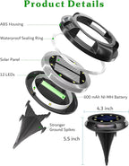 Biling Solar Pathway Lights Outdoor Uplight Sidelight, 8 Packs Multi Color Solar Ground Lights Waterproof for Yard Walkway Garden Halloween Decorations
