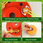 Quintillus Universal Weed Eater Head,H09 Weed Wacker Head Grass Trimmer Head Compatible with Ego, Ryobi,Echo,Weed Warrior with 12pc 11in / .095" Triangle Trimmer Line （Not for Kobalt）