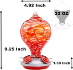 Muse Garden Hummingbird Feeders Blown Glass Hummingbird Feeder, Garden Backyard Decor, 32OZ, Lollipop