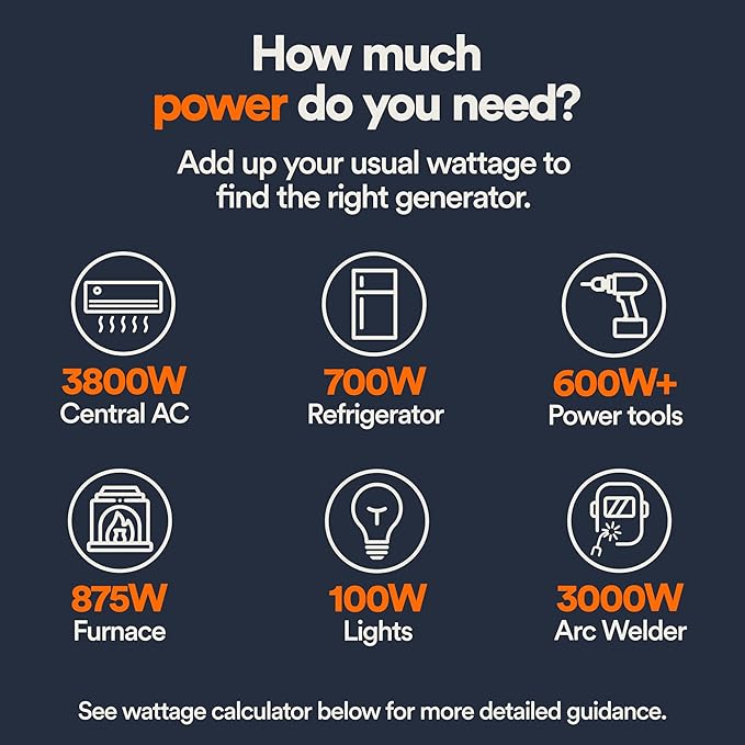 Generac 19,300 Starting Watt Portable Gas Generator - Electric Start - Home Backup or RV Ready - Heavy Duty Frame - Quiet, Long Runtime, Emergency Power - 49-State Compliant