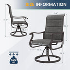 Amopatio Padded Patio Swivel Chairs Set of 2, Outdoor Dining Chairs with Ultra Soft Textilene High Back Seat & Metal Rocker Frame, for Backyard Deck Lawn (Dark Grey)