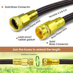 25FT Lightweight Flexible Garden Hose,Non-Slip Handles,Non-kink Hose,Solid Brass Fitting for Boats, RV Water Hose,Marine Washdown,Lawn,Garden,Leakproof TPE Hose (GreenBlack, 25 FT)