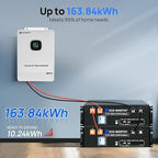 ECO-WORTHY 10KW Output 9.36KWH Off Grid Solar System Complete Kit for Home：12pcs 195W Solar Panels(2340W)+10KW 120V/240V Inverter + 2pcs 48V 100AH Lithium Batteries,for Whole Home Backup