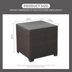 Rattaner 80 Gallon Wicker Outdoor Storage Box Square Patio Storage Bin with Waterproof Lining Bag Deck Storage Box and Cushion Storage Bin Outdoor, Brown Wicker