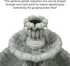 39.3” H Outdoor Floor Water Fountain, 3-Tiers Concrete Water Fountain with Submersible Electric Pump - Garden Cascading Waterfall for Yard Patio Lawn Home Decor