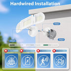 150W Flood Lights Outdoor Waterproof IP65, Exterior LED Floodlights with 3 Adjustable Heads, 15000LM Super Bright Security Lights Fixture, Outside Lights for House, Backyard