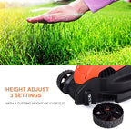 Goplus Lawn Mower, 13 Inch 2-in-1 Electric Lawn Mower with Grass Collection Bag, Folding Handle, Adjustable Cutting Height, Corded Push Lawn Mowers for Garden Yard, 12 Amp (Red)