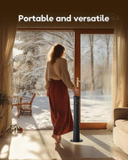 Patio Heater for Outdoor Use, 32.1" Electric Space Heater Indoor, Portable Infrared Heater with 60-Degree Oscillation, Timer, Remote, for Patio, Gazebo, Black