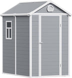 6x4.5 Resin Outdoor Storage Shed with Enhanced Roof Runoff & Floor, Secure Hidden Screws Design, Durable Build for Deck, Pool Supplies, and Versatile Storage, Aritic Light Grey